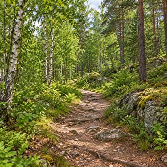Прогуляться по лесной экотропе (иллюстрация)